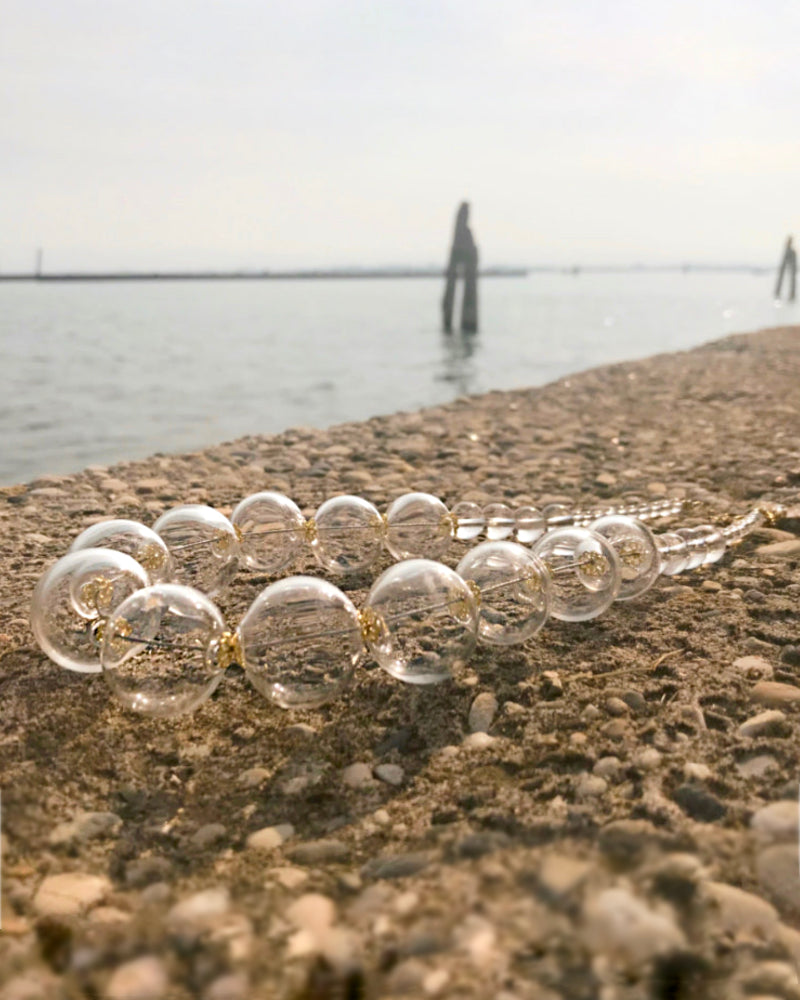 Collier Fantaisie Boules En Verre Murano – Occasion – Bijou Artisanal Coloré