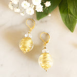 Boucles Murano cristal or