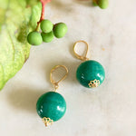 Boucles Murano vert brillant