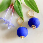 Boucles Murano bleu mat