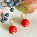 Boucles Murano rouge brillant