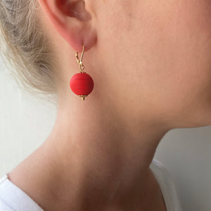 Boucles Murano rouge mat