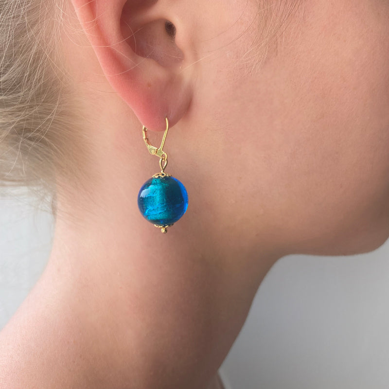 Boucles Murano turquoise