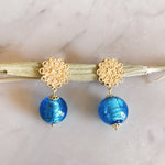 Boucles Murano turquoise